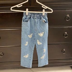 Size 7/8 Jeans With Butterfly Design